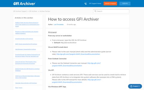 How to access GFI Archiver – GFI Archiver Support