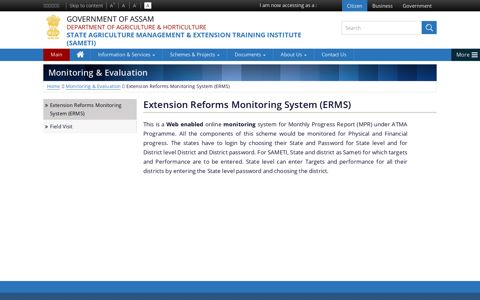 Extension Reforms Monitoring System (ERMS) | State ...