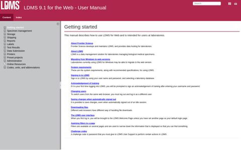 LDMS 9.1 for the Web - User Manual - Getting started