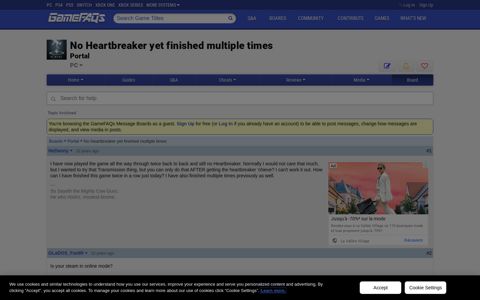 No Heartbreaker yet finished multiple times - Portal - GameFAQs