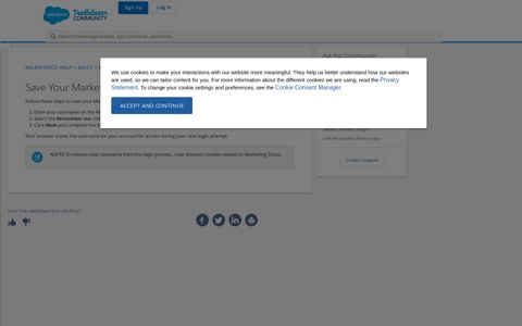 Save Your Marketing Cloud Username for Login