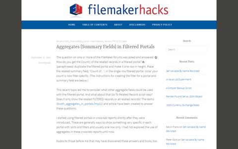 Aggregates (Summary Fields) in Filtered Portals - FileMaker ...