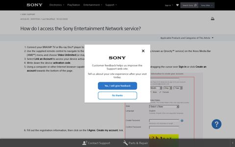 How do I access the Sony Entertainment Network service ...