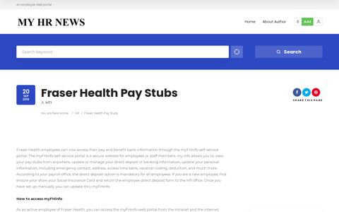 Fraser Health Pay Stubs | My HR News