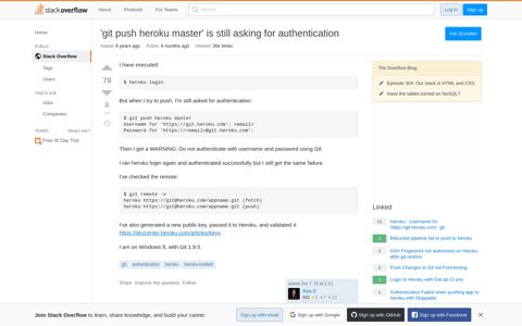 'git push heroku master' is still asking for authentication - Stack ...