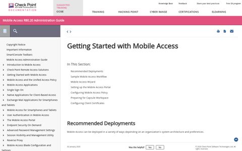 Getting Started with Mobile Access - Check Point Software