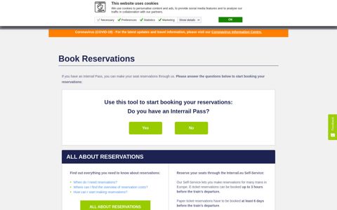 Book Reservations - Interrail