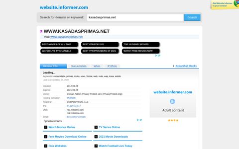 kasadasprimas.net at WI. Loading... - Website Informer