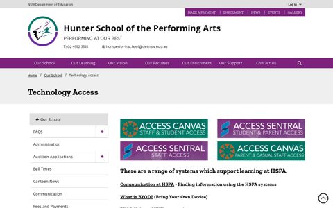 Technology Access - Hunter School of the Performing Arts