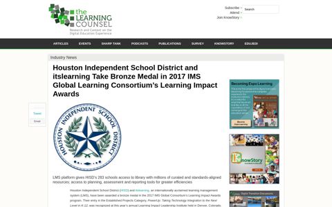 Houston Independent School District and itslearning Take ...