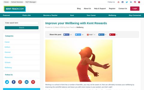 Improve your Wellbeing with Kent Rewards - Kent-Teach