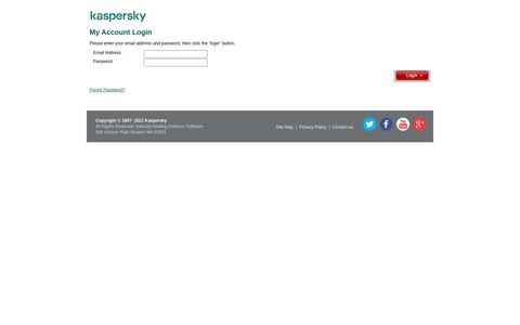 Kaspersky US Online Store - Login