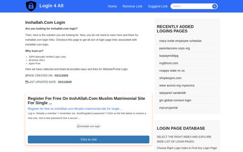 inshallah.com login - Official Login Page [100% Verified]