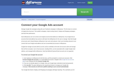Connect your Google Ads account – AdEspresso