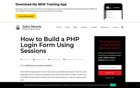 How to Build a PHP Login Form Using Sessions - John Morris