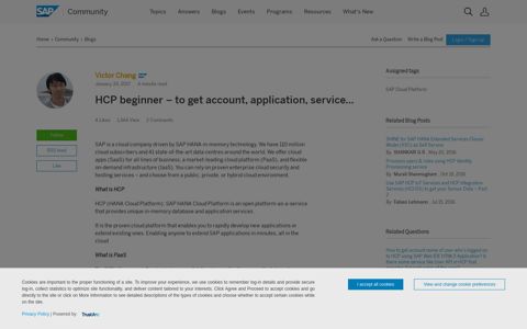 HCP beginner – to get account, application, service… | SAP ...