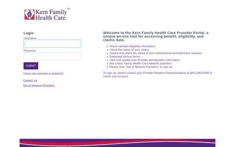 Kern Provider Portal - Kern Family Health Care
