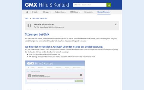 Störungen bei GMX - GMX Hilfe