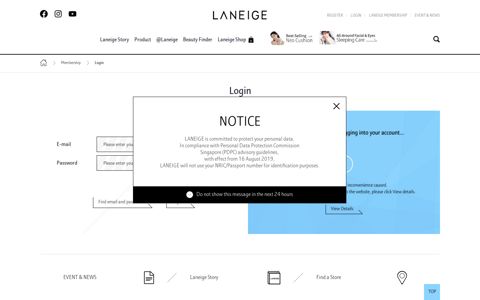 Login - Membership | LANEIGE