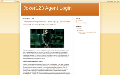 Joker123 Agent Login