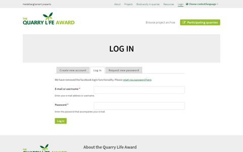 Log in | Quarry Life Award