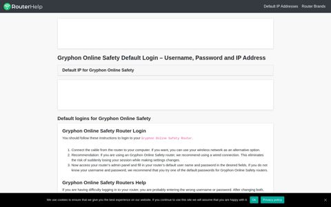 Gryphon Online Safety Default Router Login ... - Router Help