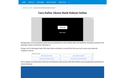 √ Cara Daftar Akaun Bank Rakyat Online Internet Banking