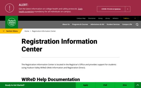 Registration Information Center | HVCC