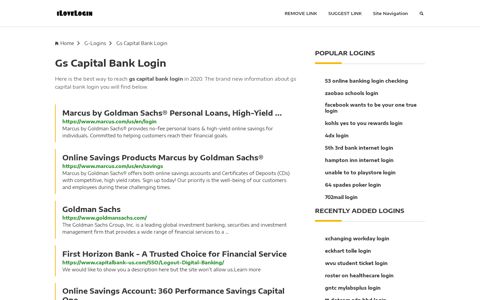 Gs Capital Bank Login ❤️ One Click Access - iLoveLogin