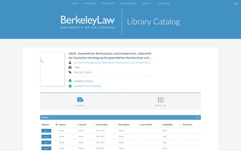 GRUR : - Berkeley Law