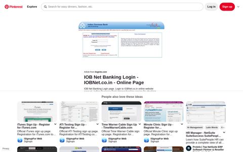 IOB Net Banking Login - IOBNet.co.in - Online Page - Pinterest