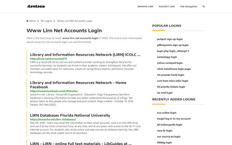 Www Lirn Net Accounts Login ❤️ One Click Access