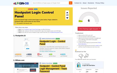Hostpoint Login Control Panel