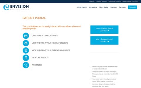 Patient Portal – Envision Medical Group