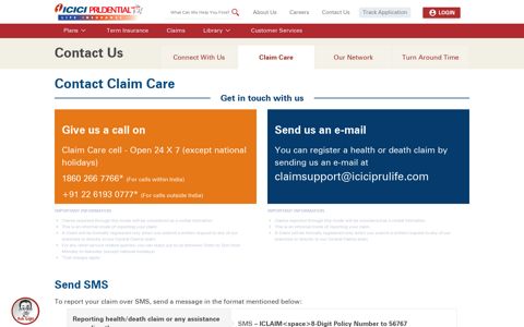 Claim Care | ICICI Prulife - ICICI Prudential Life Insurance