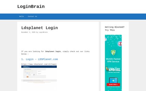 Ldsplanet - Login - Ldsplanet.Com - LoginBrain