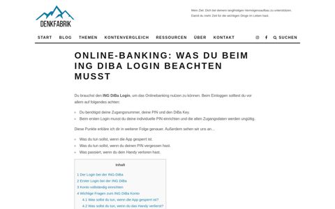 Online-Banking: Was du beim ING DiBa Login beachten musst