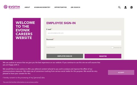 Employee Sign-in - Evonik Careers