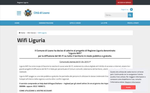 Wifi Liguria – Città di Loano - Comune di Loano