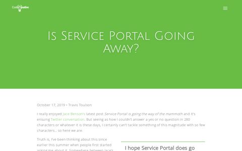 Is Service Portal Going Away? | CodeCreative | A ServiceNow ...