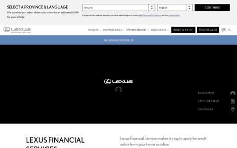 Lexus Financial Services | Shopping Tools | Lexus Canada