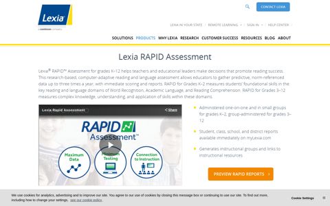 Lexia RAPID Assessment | K-12 Adaptive Universal Screener