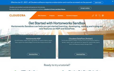 Hortonworks Sandbox - Cloudera