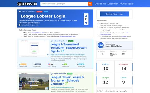 League Lobster Login - Logins-DB