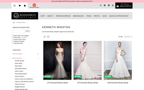 Kenneth Winston Wedding Dresses | Alexandra's Boutique