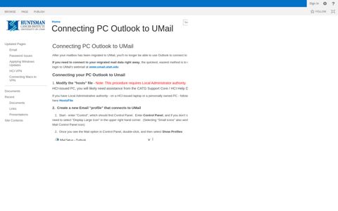 Connecting PC Outlook to UMail - HCI Computer Information