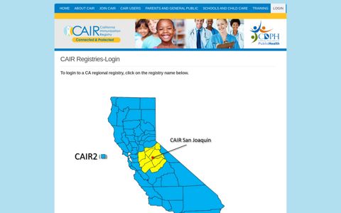 California Immunization Registry » CAIR Registries-Login