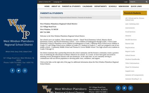Parents & Students - West Windsor-Plainsboro Regional ...
