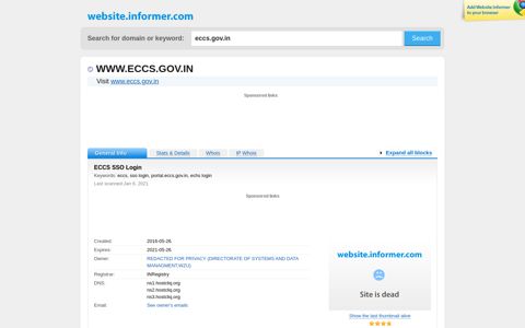 eccs.gov.in at WI. ECCS SSO Login - Website Informer