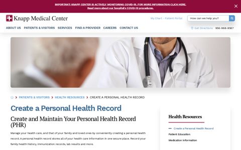 Create a Personal Health Record | Knapp Medical Center